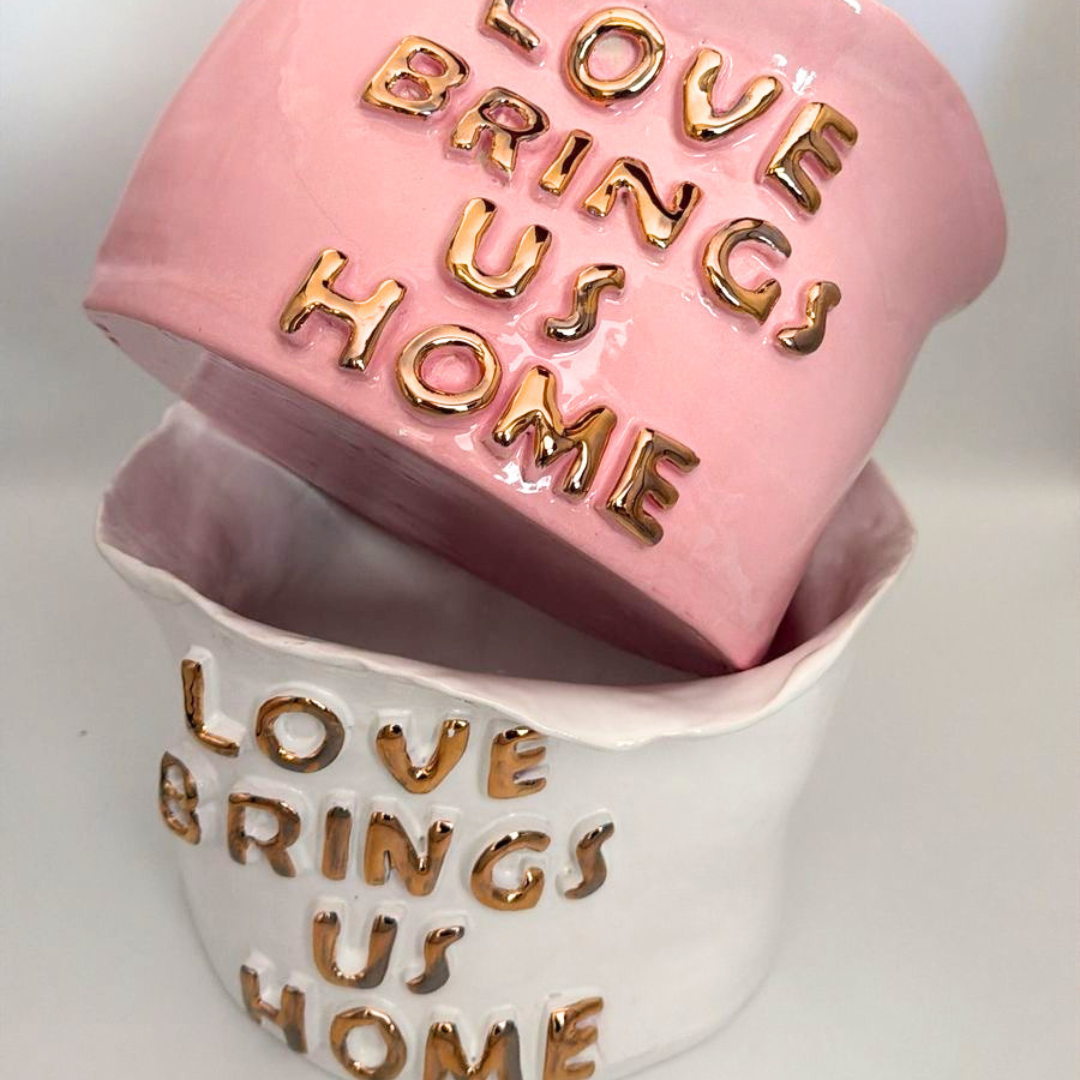 "Love Brings Us Home" Ceramic Vase