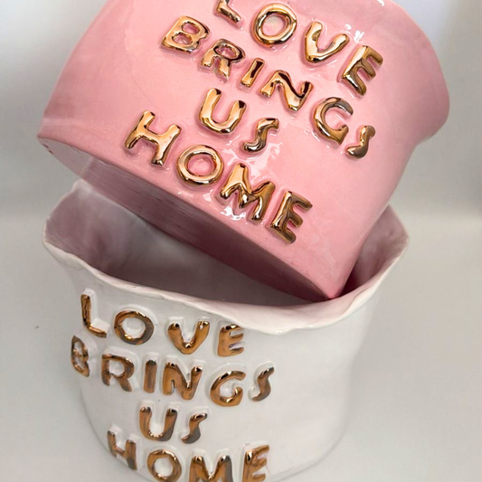 "Love Brings Us Home" Ceramic Vase