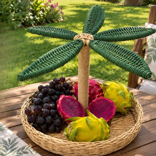 Handmade Rattan Palm Tray
